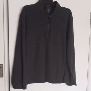 G.H. bass Men's Dark Grey Quarter-Zip Sweater Size Medium.